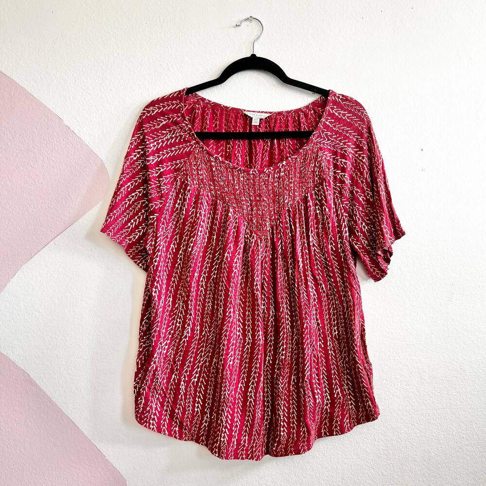 Lucky Brand Peasant Top Boho Cottagecore Hippie Retro Festival Medium
